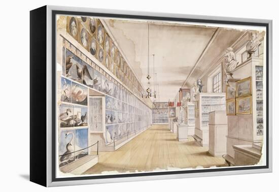 The Long Room, Interior of Front Room in Peale's Museum, 1822 (W/C over Graphite on Paper)-Charles Willson Peale-Framed Premier Image Canvas