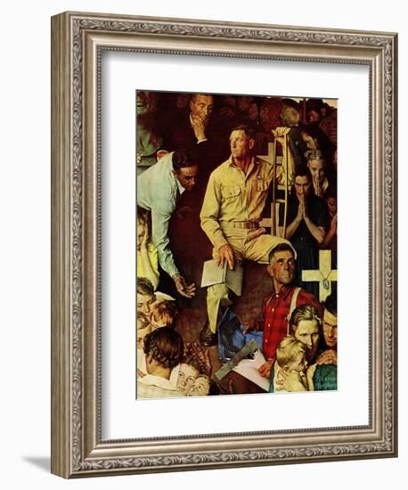 "The Long Shadow of Lincoln", February 10,1945-Norman Rockwell-Framed Giclee Print