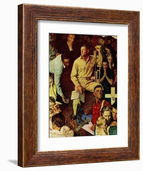 "The Long Shadow of Lincoln", February 10,1945-Norman Rockwell-Framed Giclee Print