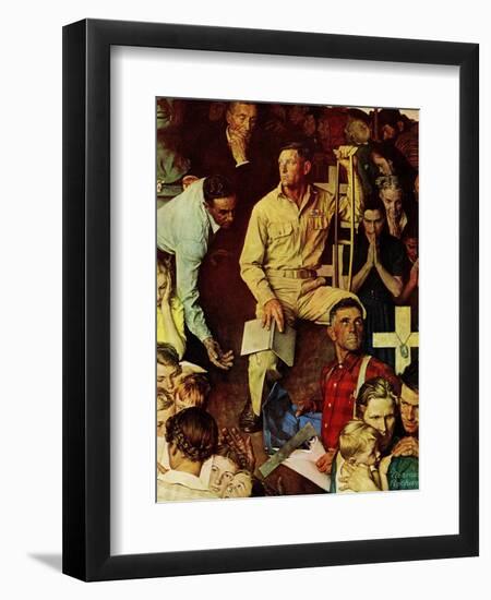 "The Long Shadow of Lincoln", February 10,1945-Norman Rockwell-Framed Giclee Print