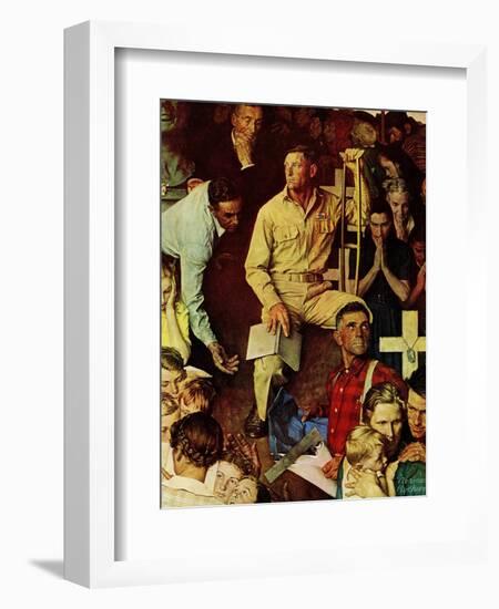 "The Long Shadow of Lincoln", February 10,1945-Norman Rockwell-Framed Giclee Print