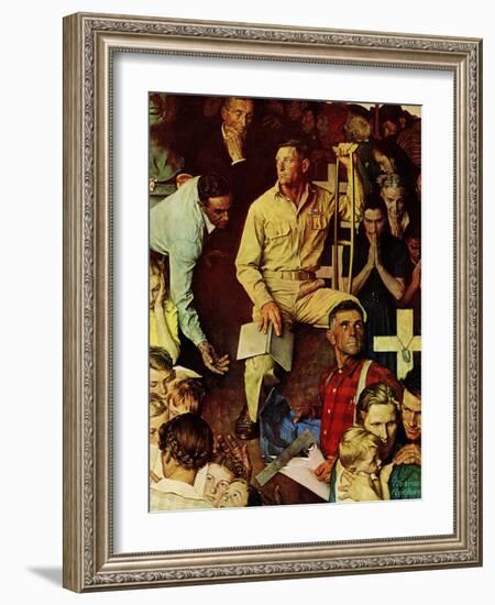 "The Long Shadow of Lincoln", February 10,1945-Norman Rockwell-Framed Giclee Print