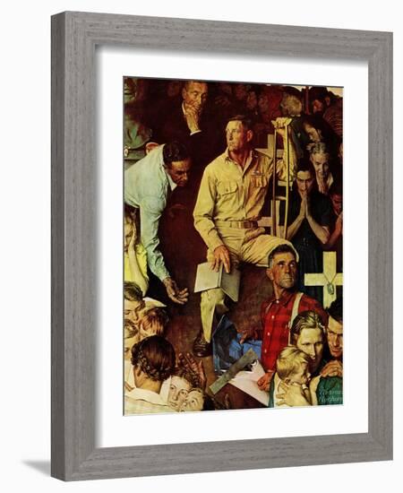 "The Long Shadow of Lincoln", February 10,1945-Norman Rockwell-Framed Giclee Print