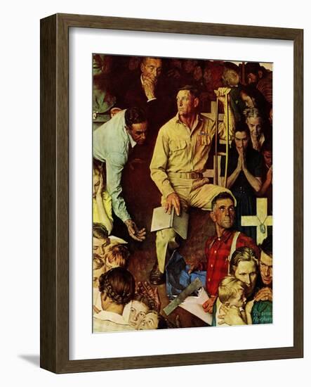 "The Long Shadow of Lincoln", February 10,1945-Norman Rockwell-Framed Giclee Print