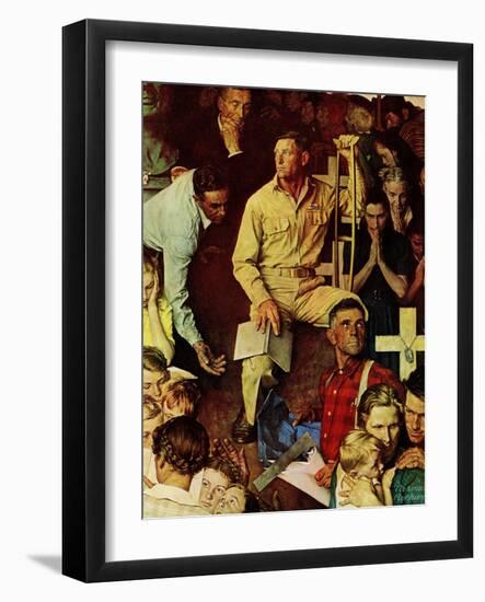 "The Long Shadow of Lincoln", February 10,1945-Norman Rockwell-Framed Giclee Print