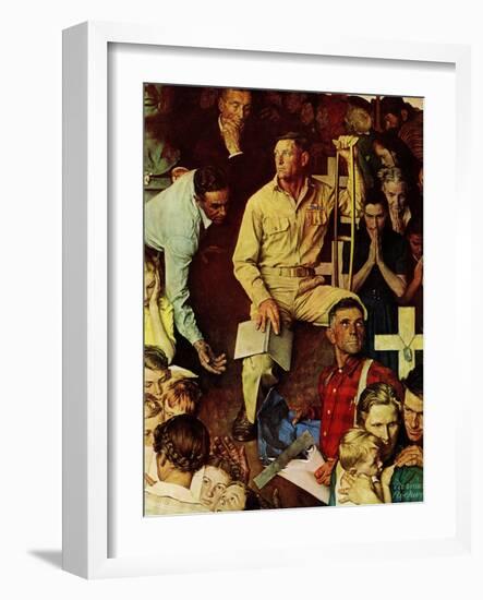 "The Long Shadow of Lincoln", February 10,1945-Norman Rockwell-Framed Giclee Print