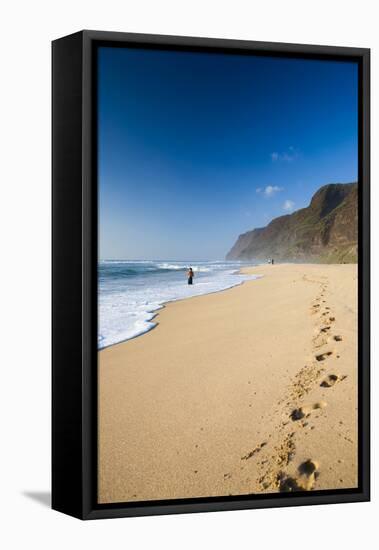 The Long Stretches of Beach, Polihale State Beach Park, Kauai, Hawaii-Micah Wright-Framed Premier Image Canvas