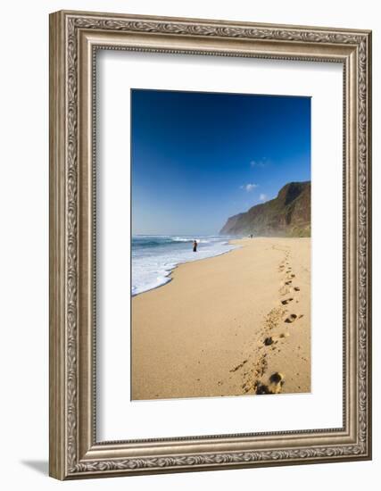 The Long Stretches of Beach, Polihale State Beach Park, Kauai, Hawaii-Micah Wright-Framed Photographic Print