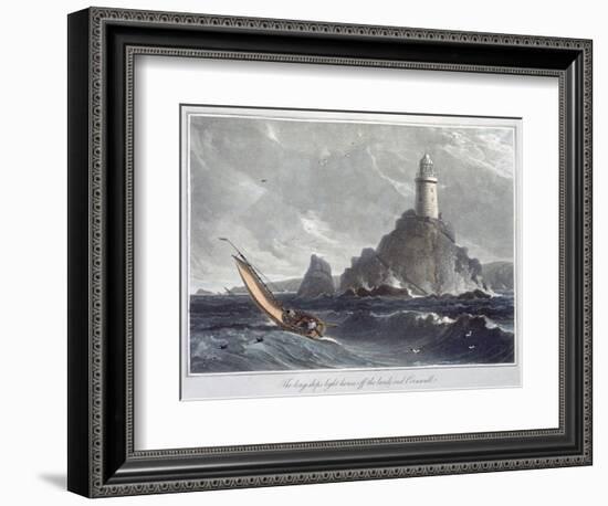 'The Longships Lighthouse off the Lands End, Cornwall', 1814-William Daniell-Framed Giclee Print