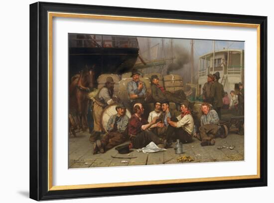 The Longshoremen's Noon, 1879-John George Brown-Framed Giclee Print