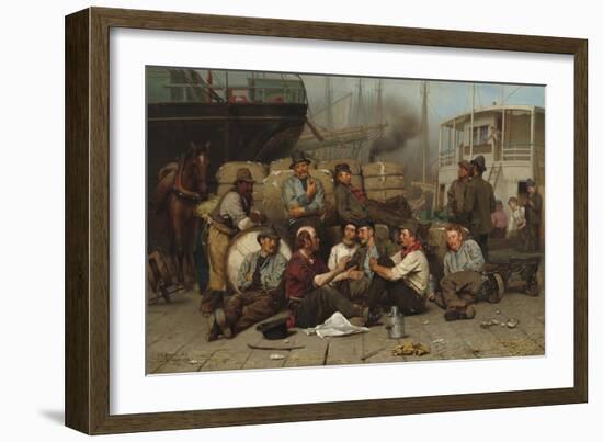 The Longshoremen's Noon, 1879-John George Brown-Framed Giclee Print