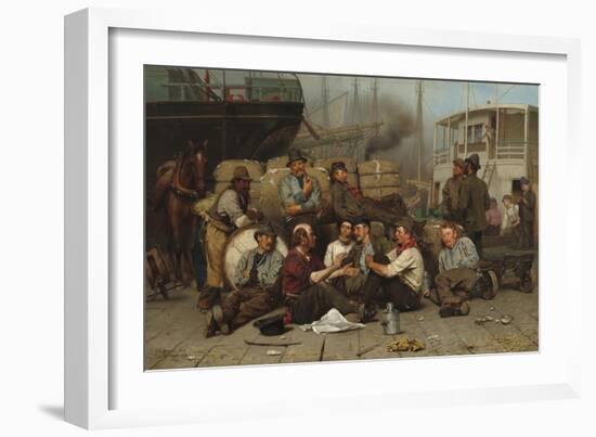 The Longshoremen's Noon, 1879-John George Brown-Framed Giclee Print