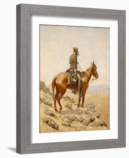 The Lookout, 1887 (Oil on Canvas)-Frederic Remington-Framed Giclee Print