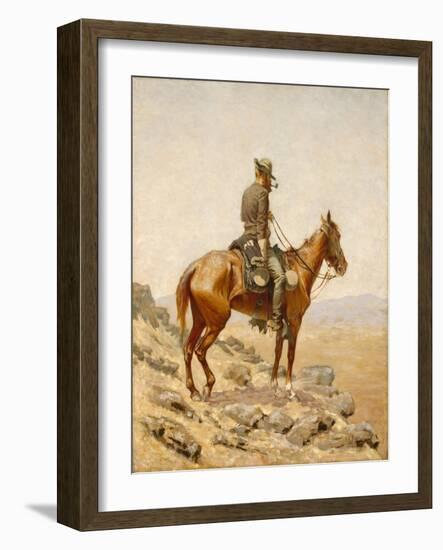 The Lookout, 1887 (Oil on Canvas)-Frederic Remington-Framed Giclee Print