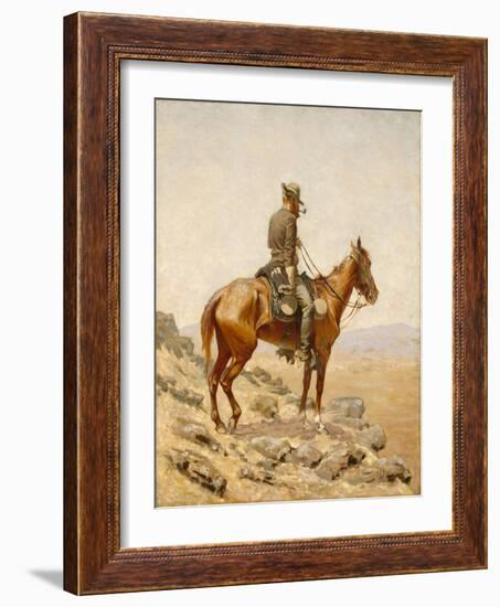 The Lookout, 1887 (Oil on Canvas)-Frederic Remington-Framed Giclee Print