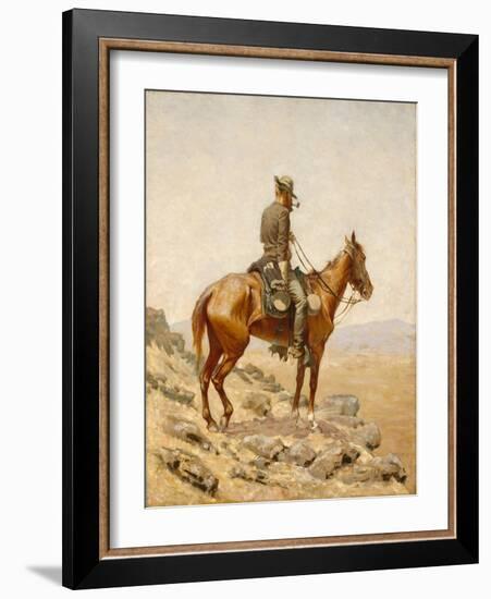 The Lookout, 1887 (Oil on Canvas)-Frederic Remington-Framed Giclee Print