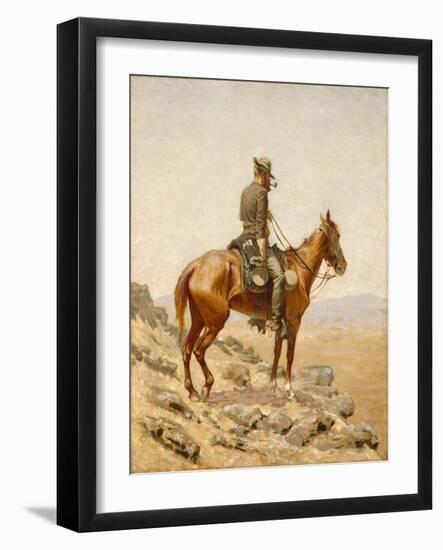 The Lookout, 1887 (Oil on Canvas)-Frederic Remington-Framed Giclee Print