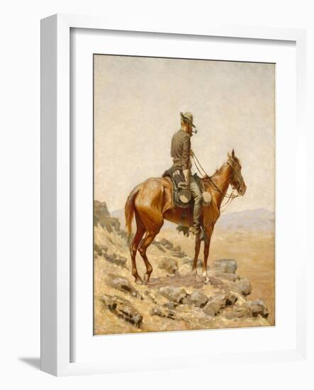 The Lookout, 1887 (Oil on Canvas)-Frederic Remington-Framed Giclee Print