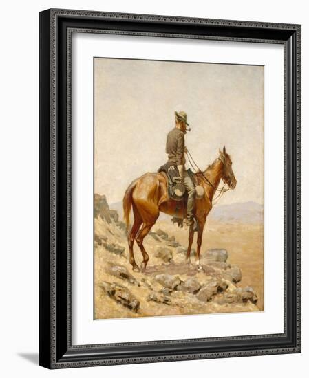 The Lookout, 1887 (Oil on Canvas)-Frederic Remington-Framed Giclee Print