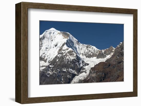 The looming face of Jomolhari, third highest mountain in Bhutan at 7326m, seen from Jangothang, Thi-Alex Treadway-Framed Photographic Print