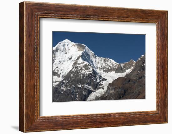 The looming face of Jomolhari, third highest mountain in Bhutan at 7326m, seen from Jangothang, Thi-Alex Treadway-Framed Photographic Print