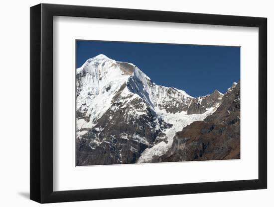 The looming face of Jomolhari, third highest mountain in Bhutan at 7326m, seen from Jangothang, Thi-Alex Treadway-Framed Photographic Print