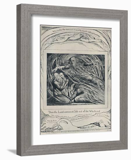 The Lord Answering Job Out of the Whirlwind. From 'Job.', c1780-1820, (1923)-William Blake-Framed Giclee Print