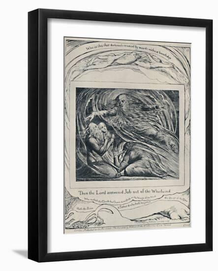 The Lord Answering Job Out of the Whirlwind. From 'Job.', c1780-1820, (1923)-William Blake-Framed Giclee Print