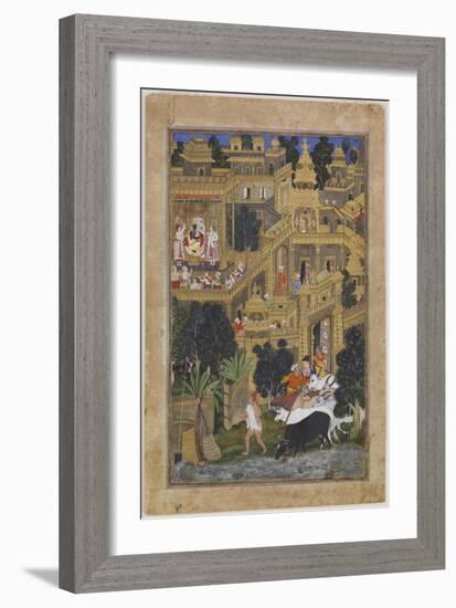 The Lord Krishna in the Golden City, Ca 1586-Kesav Kalan-Framed Giclee Print