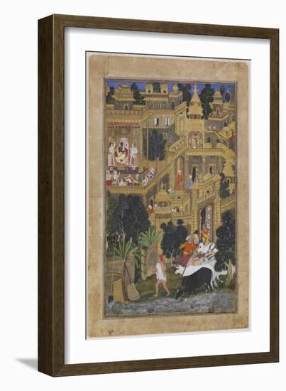 The Lord Krishna in the Golden City, Ca 1586-Kesav Kalan-Framed Giclee Print