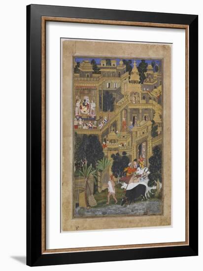 The Lord Krishna in the Golden City, Ca 1586-Kesav Kalan-Framed Giclee Print