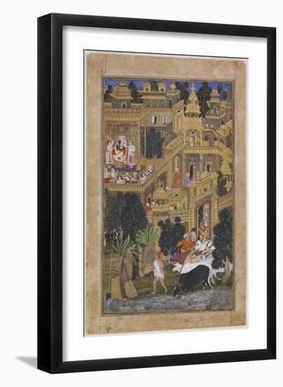 The Lord Krishna in the Golden City, Ca 1586-Kesav Kalan-Framed Giclee Print