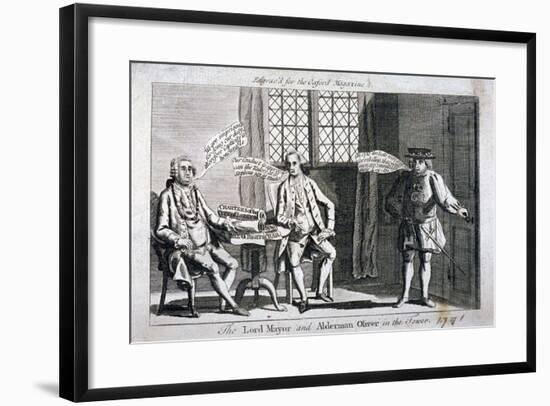 The Lord Mayor [Brass Crosby] and Alderman Oliver, Imprisoned in the Tower of London, 1771-null-Framed Giclee Print