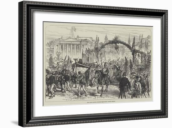 The Lord Mayor's Procession Crossing London Bridge-null-Framed Giclee Print