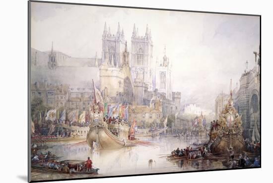 The Lord Mayor's Show at Westminster, 1830-David Roberts-Mounted Giclee Print