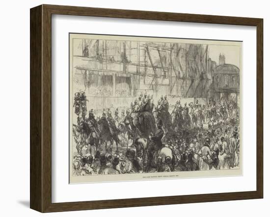 The Lord Mayor's Show Passing the Temple Bar-Charles Robinson-Framed Giclee Print