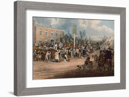 The Lord Nelson Inn, Cheam, 1838 (Coloured Engraving)-James Pollard-Framed Giclee Print