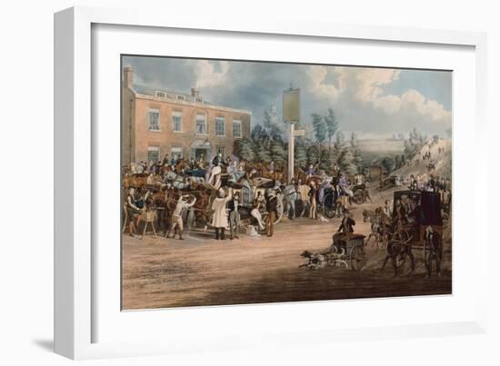 The Lord Nelson Inn, Cheam, 1838 (Coloured Engraving)-James Pollard-Framed Giclee Print