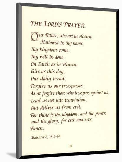 The Lord's Prayer-Unknown Unknown-Mounted Art Print