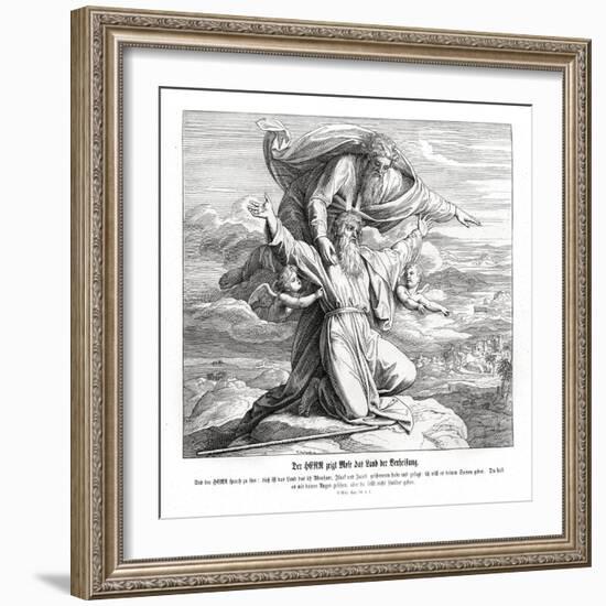 The Lord shows Moses the promised land, Deuteronomy-Julius Schnorr von Carolsfeld-Framed Giclee Print