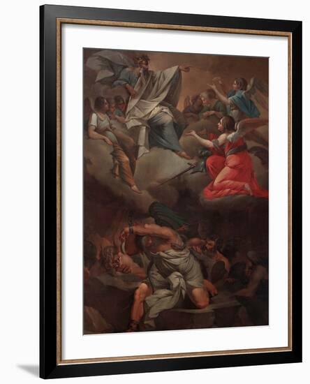 The Lord with the Archangel St. Michael Victorious over the Demons-Filippo Comerio-Framed Giclee Print