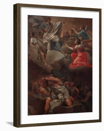 The Lord with the Archangel St. Michael Victorious over the Demons-Filippo Comerio-Framed Giclee Print