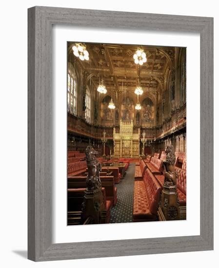 The Lords Chamber, House of Lords, Houses of Parliament, Westminster, London, England-Adam Woolfitt-Framed Photographic Print