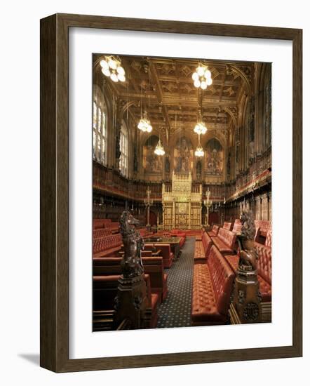 The Lords Chamber, House of Lords, Houses of Parliament, Westminster, London, England-Adam Woolfitt-Framed Photographic Print