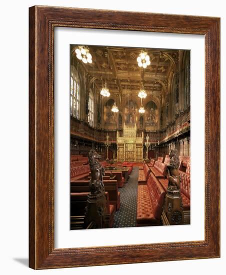 The Lords Chamber, House of Lords, Houses of Parliament, Westminster, London, England-Adam Woolfitt-Framed Photographic Print