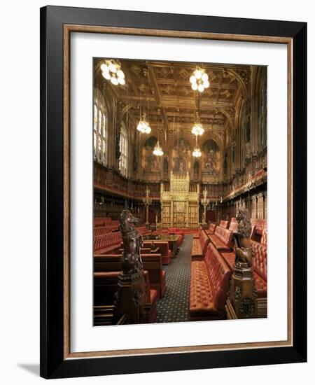 The Lords Chamber, House of Lords, Houses of Parliament, Westminster, London, England-Adam Woolfitt-Framed Photographic Print