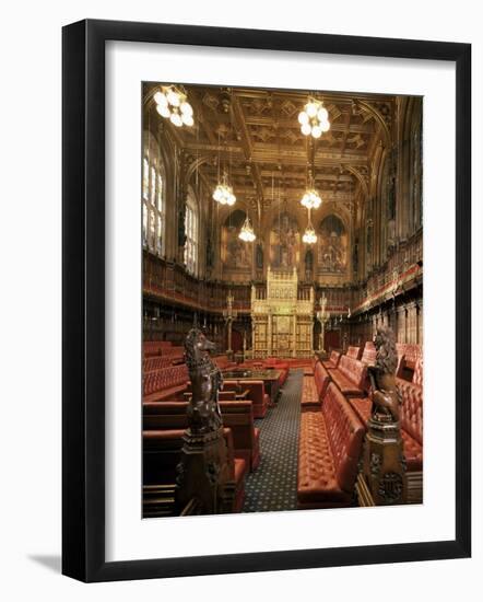 The Lords Chamber, House of Lords, Houses of Parliament, Westminster, London, England-Adam Woolfitt-Framed Photographic Print