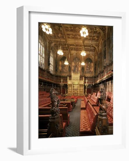 The Lords Chamber, House of Lords, Houses of Parliament, Westminster, London, England-Adam Woolfitt-Framed Photographic Print