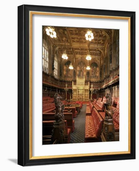 The Lords Chamber, House of Lords, Houses of Parliament, Westminster, London, England-Adam Woolfitt-Framed Photographic Print