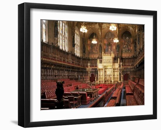 The Lords Chamber, House of Lords, Houses of Parliament, Westminster, London, England-Adam Woolfitt-Framed Photographic Print